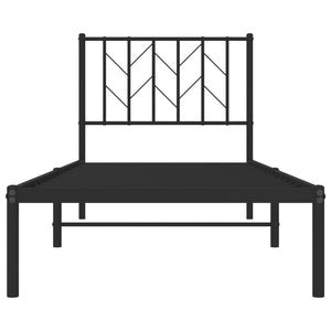 Giroletto con Testiera in Metallo Nero 80x200 cm 374428