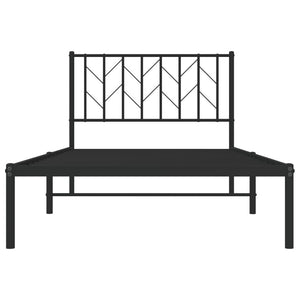 Giroletto con Testiera in Metallo Nero 100x190 cm 374431