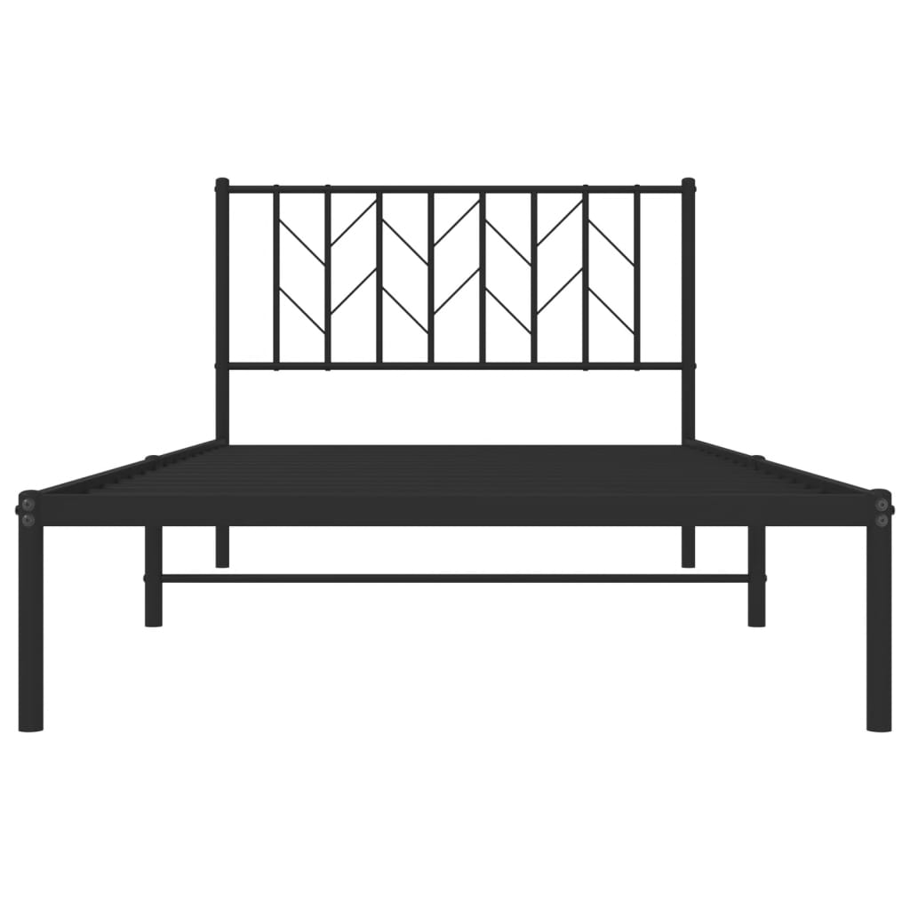 Giroletto con Testiera in Metallo Nero 107x203 cm 374433