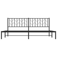 Giroletto con Testiera in Metallo Nero 200x200 cm 374444