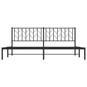 Giroletto con Testiera in Metallo Nero 200x200 cm 374444