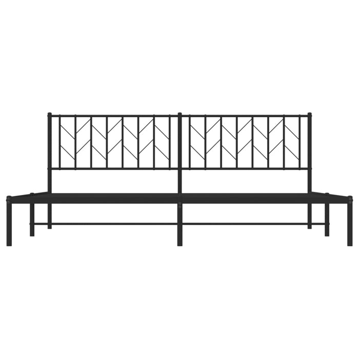 Giroletto con Testiera in Metallo Nero 200x200 cm 374444