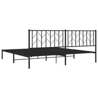 Giroletto con Testiera in Metallo Nero 200x200 cm 374444