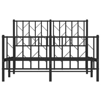 Giroletto con Testiera e Pediera Metallo Nero 120x190 cm 374452