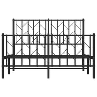 Giroletto con Testiera e Pediera Metallo Nero 120x200 cm 374453