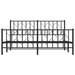 Giroletto senza Materaso con Pediera in Metallo Nero 160x200 cm 374458