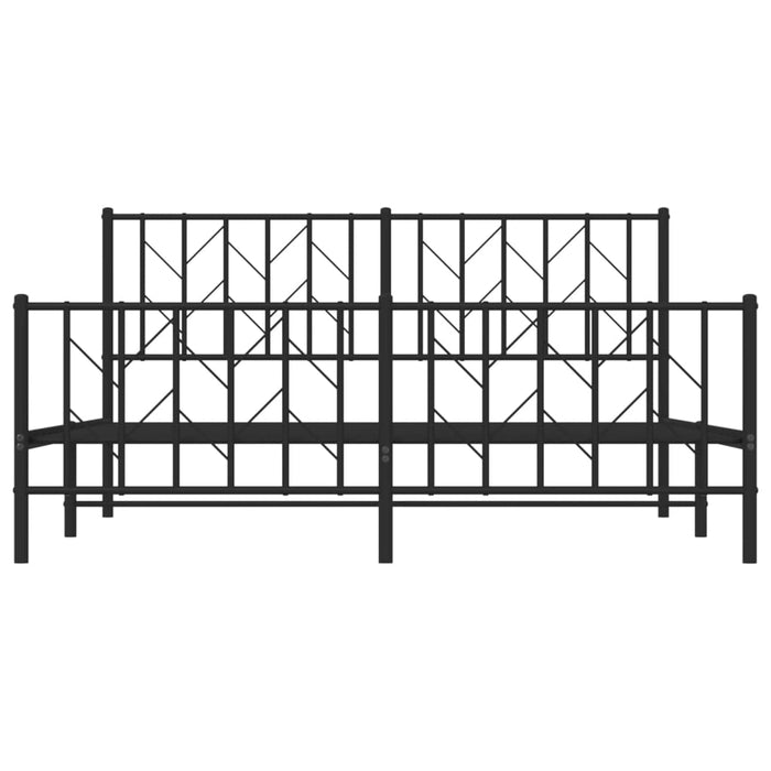 Giroletto senza Materaso con Pediera in Metallo Nero 160x200 cm 374458