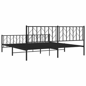 Giroletto con Testiera e Pediera Metallo Nero 193x203 cm