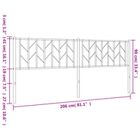 Testiera in Metallo Nero 200 cm 374475