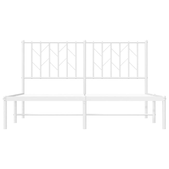 Giroletto con Testiera Metallo Bianco 140x190 cm 374486