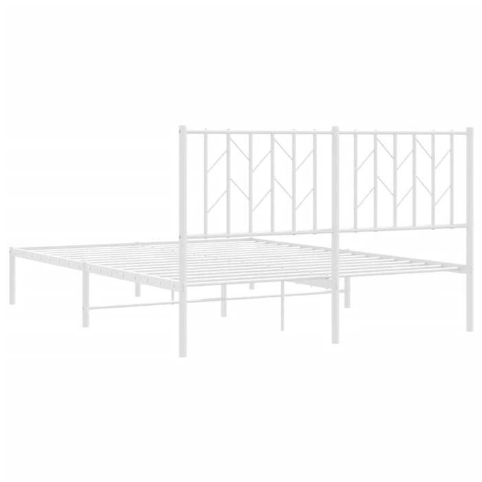 Giroletto con Testiera Metallo Bianco 140x190 cm 374486