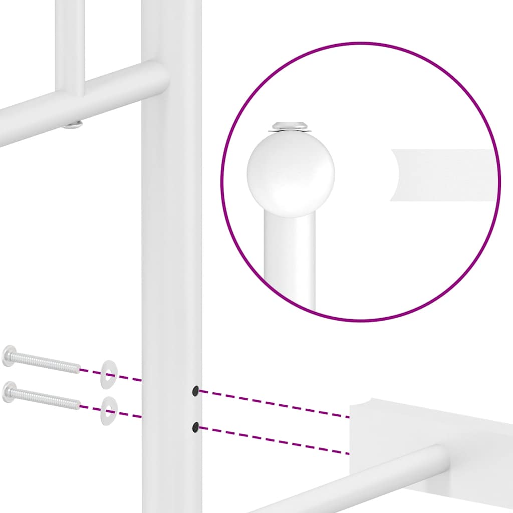 Giroletto con Testiera Metallo Bianco 193x203 cm 374492