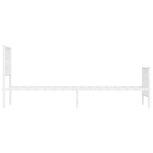 Giroletto con Testiera e Pediera Metallo Bianco 80x200 cm 374495