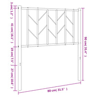 Testiera in Metallo Bianco 75 cm 374512