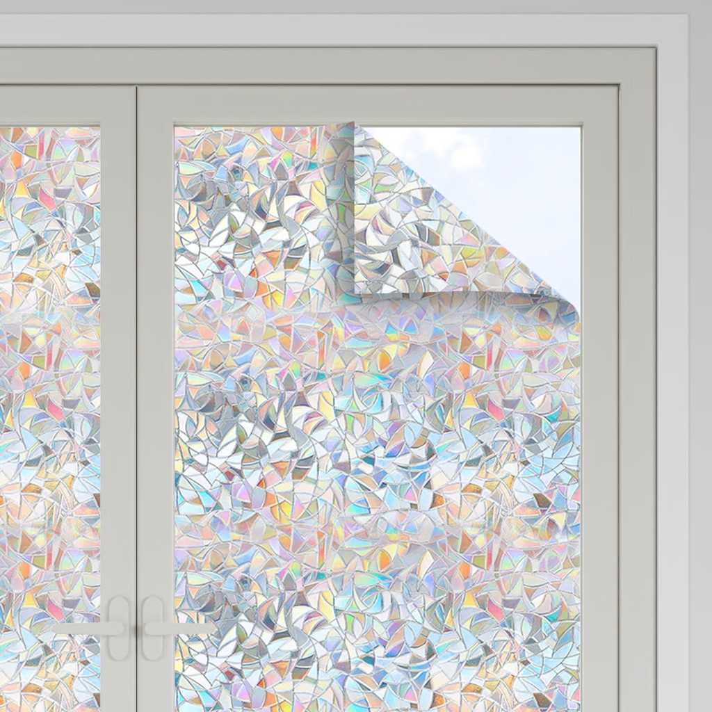 Pellicole per Finestre Smerigliate 3pz Motivo Arcobaleno in PVC 3208987