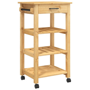 Carrello da Cucina-Scaffale per Cucina MONZA 48x40x88,5 cm in Legno Massello di Pino 507697