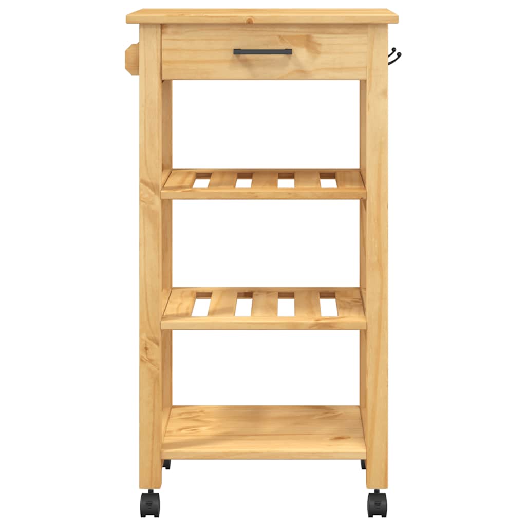 Carrello da Cucina-Scaffale per Cucina MONZA 48x40x88,5 cm in Legno Massello di Pino 507697