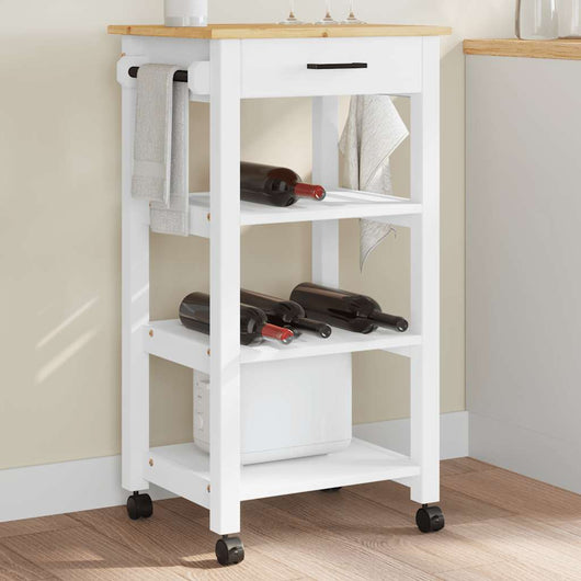 Carrello da Cucina-Scaffale per Cucina MONZA 48x40x88,5 cm in Legno Massello di Pino 733960