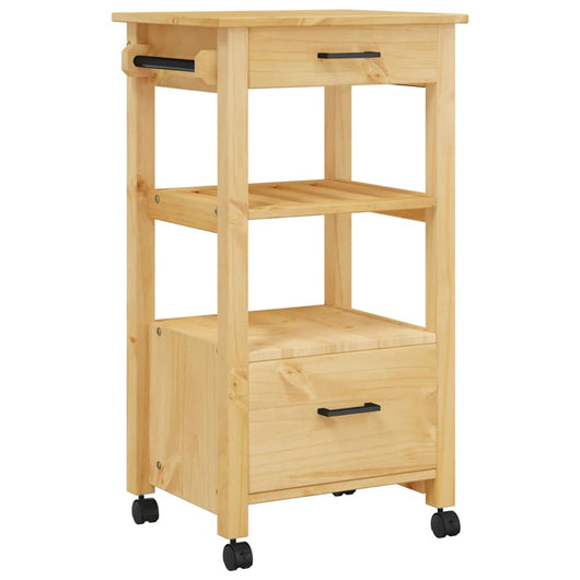 Carrello da Cucina-Scaffale per Cucina MONZA 48x40x88,5 cm in Legno Massello di Pino 621324