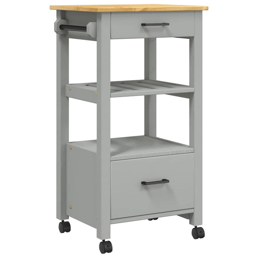 Carrello da Cucina-Scaffale per Cucina MONZA 48x40x88,5 cm in Legno Massello di Pino 701165