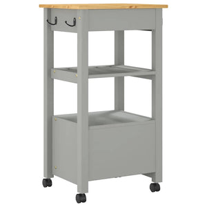 Carrello da Cucina-Scaffale per Cucina MONZA 48x40x88,5 cm in Legno Massello di Pino 701165