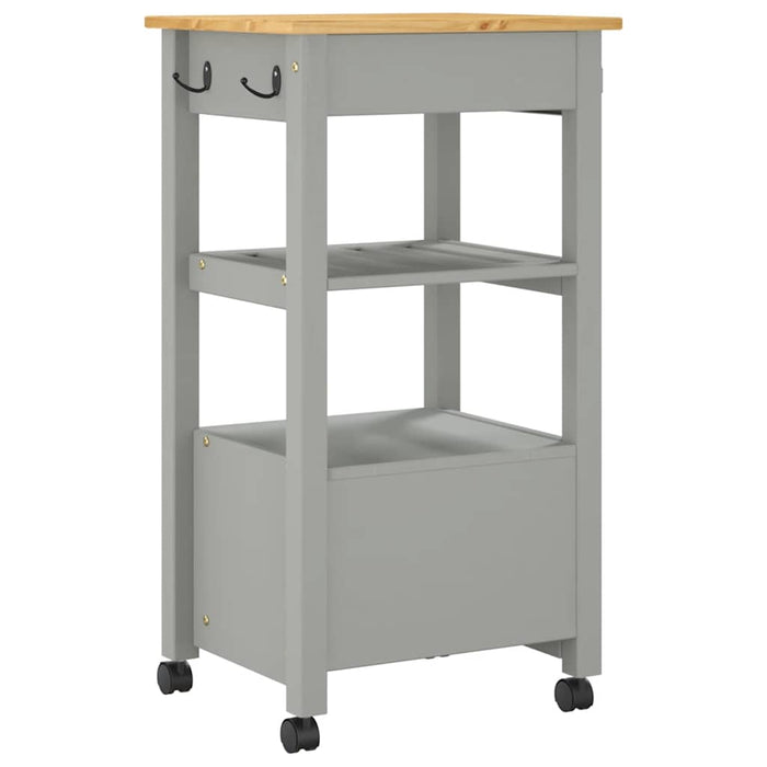 Carrello da Cucina-Scaffale per Cucina MONZA 48x40x88,5 cm in Legno Massello di Pino 701165