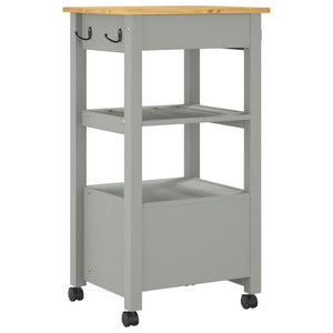 Carrello da Cucina MONZA 48x40x90 cm in Legno Massello di Pino 376083