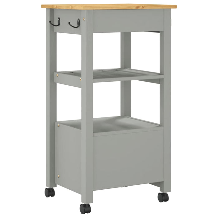 Carrello da Cucina MONZA 48x40x90 cm in Legno Massello di Pino 376083