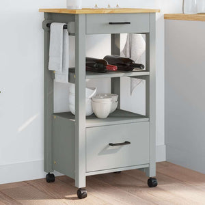 Carrello da Cucina-Scaffale per Cucina MONZA 48x40x88,5 cm in Legno Massello di Pino 701165
