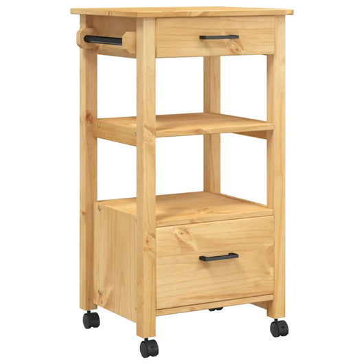 Carrello da Cucina-Scaffale per Cucina MONZA 48x40x88,5 cm in Legno Massello di Pino 388889