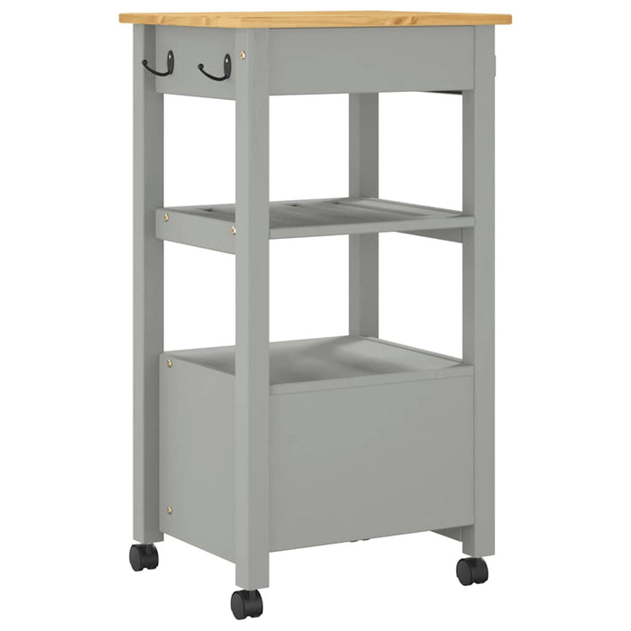 Carrello da Cucina-Scaffale per Cucina MONZA 48x40x88,5 cm in Legno Massello di Pino 590216