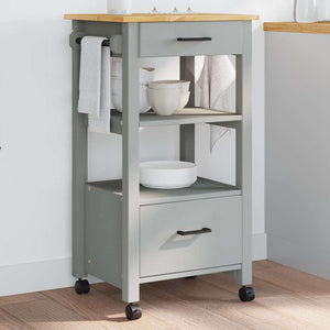 Carrello da Cucina-Scaffale per Cucina MONZA 48x40x88,5 cm in Legno Massello di Pino 590216