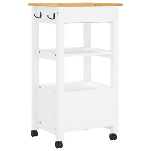 Carrello da Cucina MONZA 48x40x90 cm in Legno Massello di Pino 376087