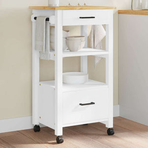 Carrello da Cucina-Scaffale per Cucina MONZA 48x40x88,5 cm in Legno Massello di Pino 370402