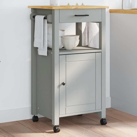 Carrello da Cucina-Scaffale per Cucina MONZA 48x40x88,5 cm in Legno Massello di Pino 966237
