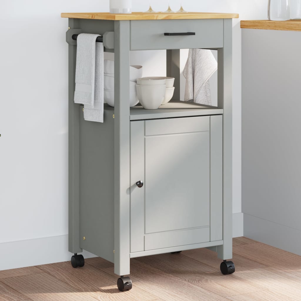 Carrello da Cucina MONZA 48x40x90 cm in Legno Massello di Pinocod mxl 86646