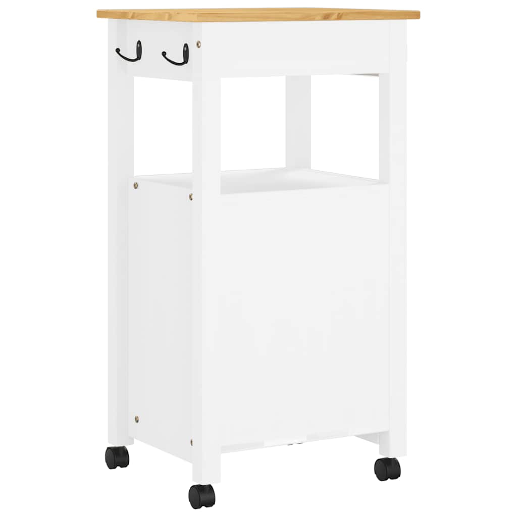 Carrello da Cucina MONZA 48x40x90 cm in Legno Massello di Pino 376090