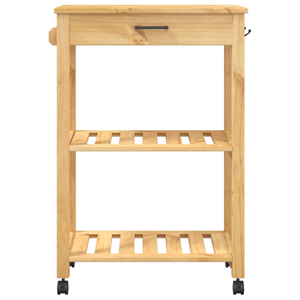 Carrello da Cucina-Scaffale per Cucina MONZA 60x40x88,5 cm in Legno Massello di Pino 951532
