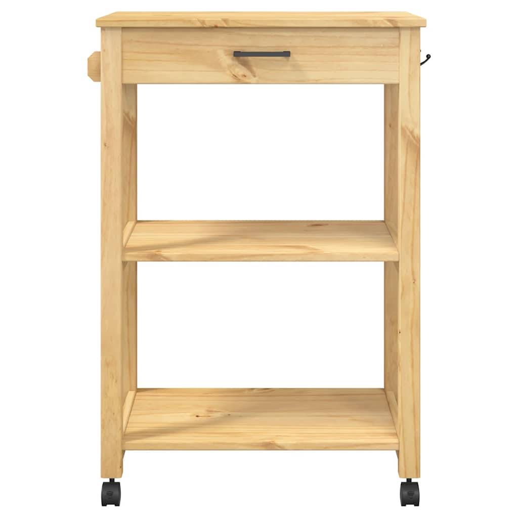 Carrello da Cucina-Scaffale per Cucina MONZA 60x40x88,5 cm in Legno Massello di Pino 478122