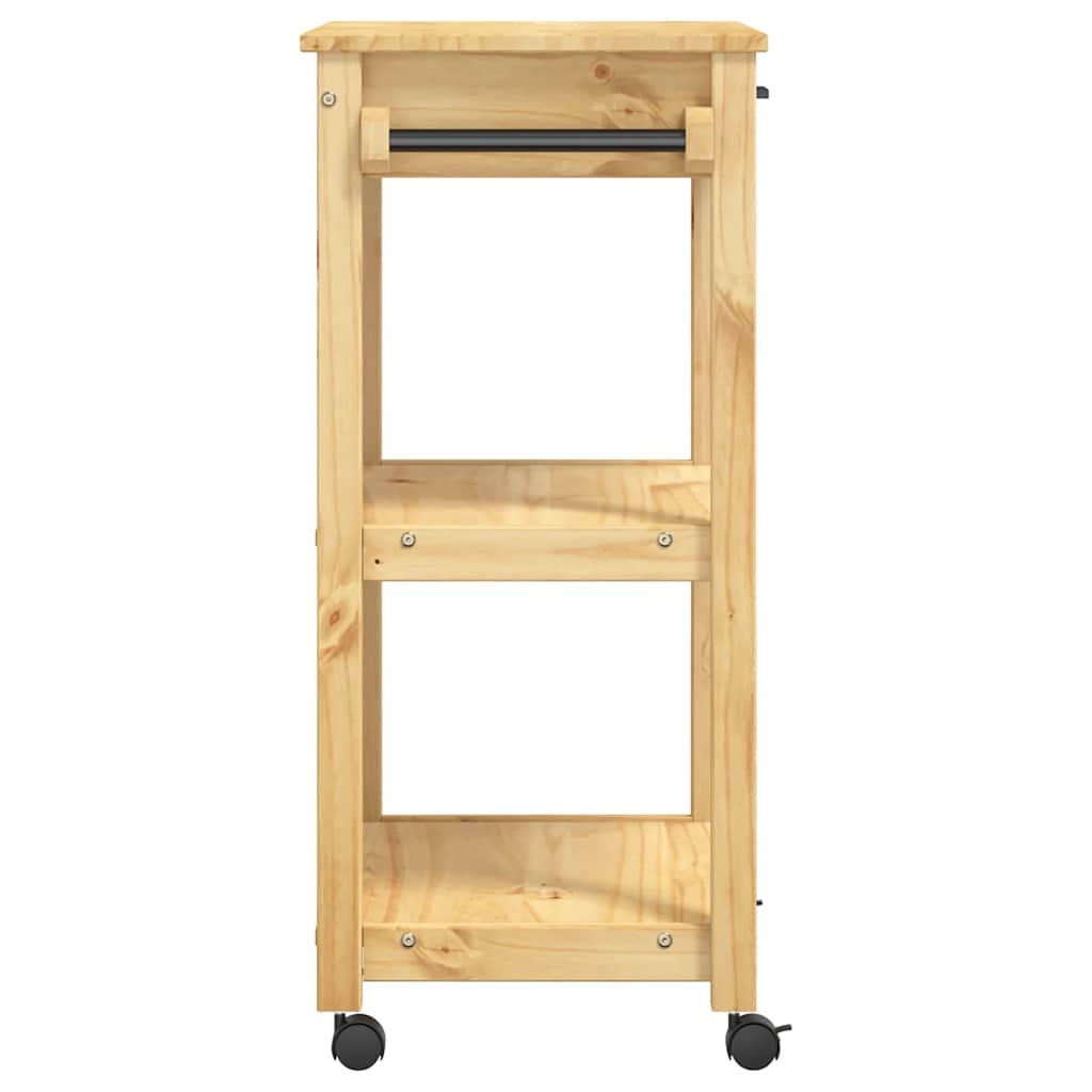 Carrello da Cucina-Scaffale per Cucina MONZA 60x40x88,5 cm in Legno Massello di Pino 478122