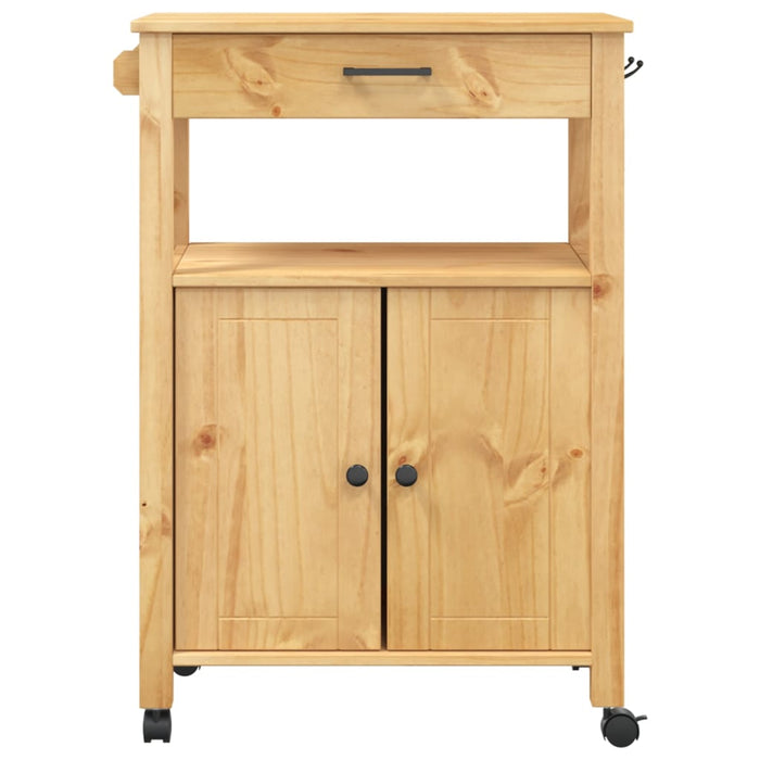 Carrello da Cucina MONZA 60x40x90 cm in Legno Massello di Pino 376097