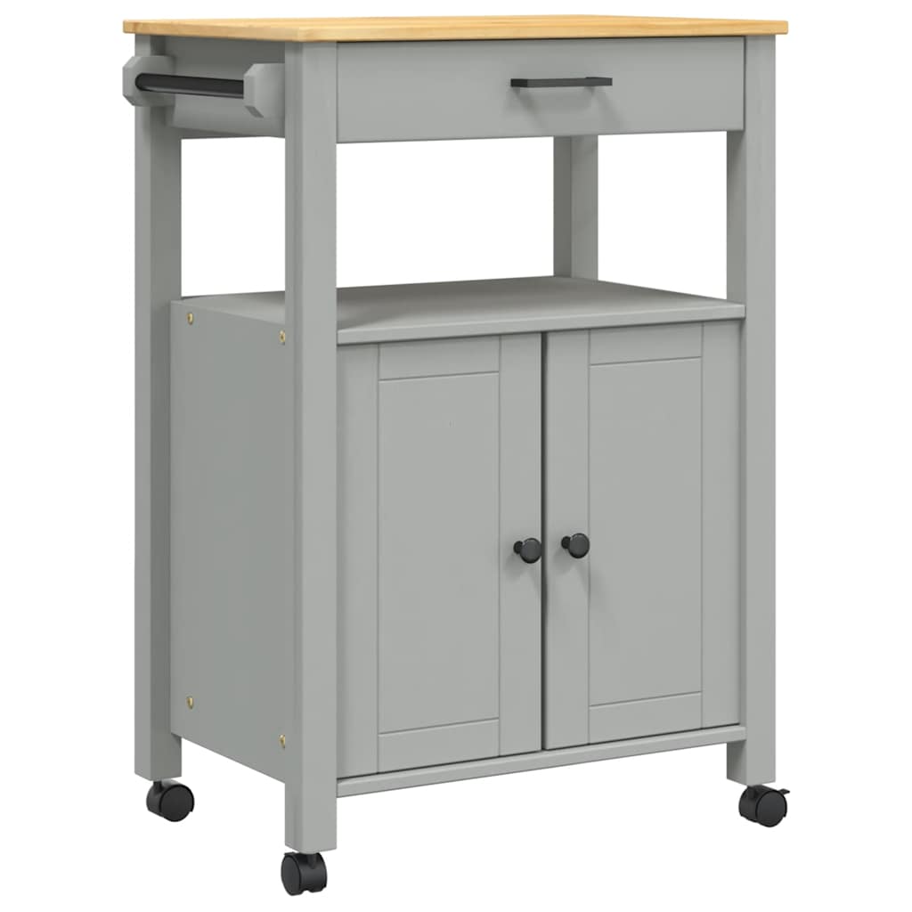 Carrello da Cucina MONZA 60x40x90 cm in Legno Massello di Pino 376098