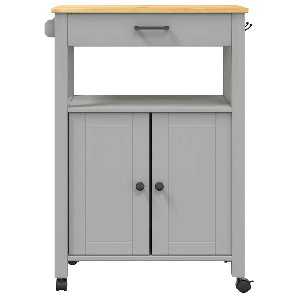 Carrello da Cucina-Scaffale per Cucina MONZA 60x40x88,5 cm in Legno Massello di Pino 243846