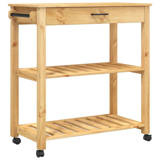 Carrello da Cucina-Scaffale per Cucina MONZA 84x40x88,5 cm in Legno Massello di Pino 426249