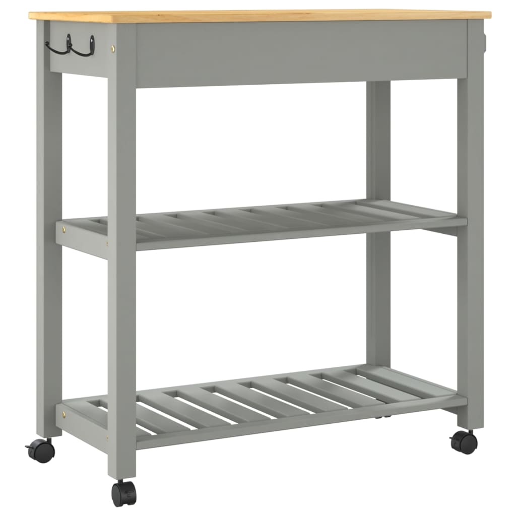 Carrello da Cucina MONZA 84x40x90 cm in Legno Massello di Pino 376101