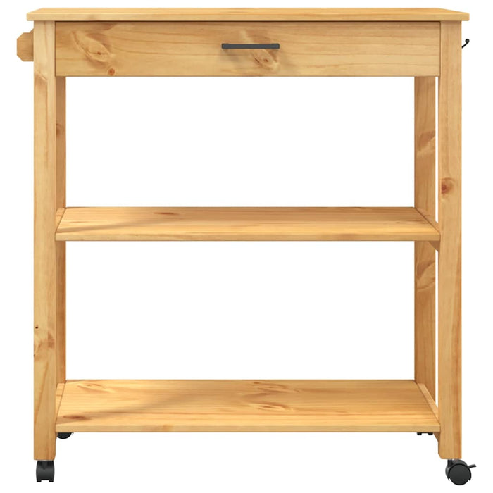 Carrello da Cucina-Scaffale per Cucina MONZA 84x40x88,5 cm in Legno Massello di Pino 458274