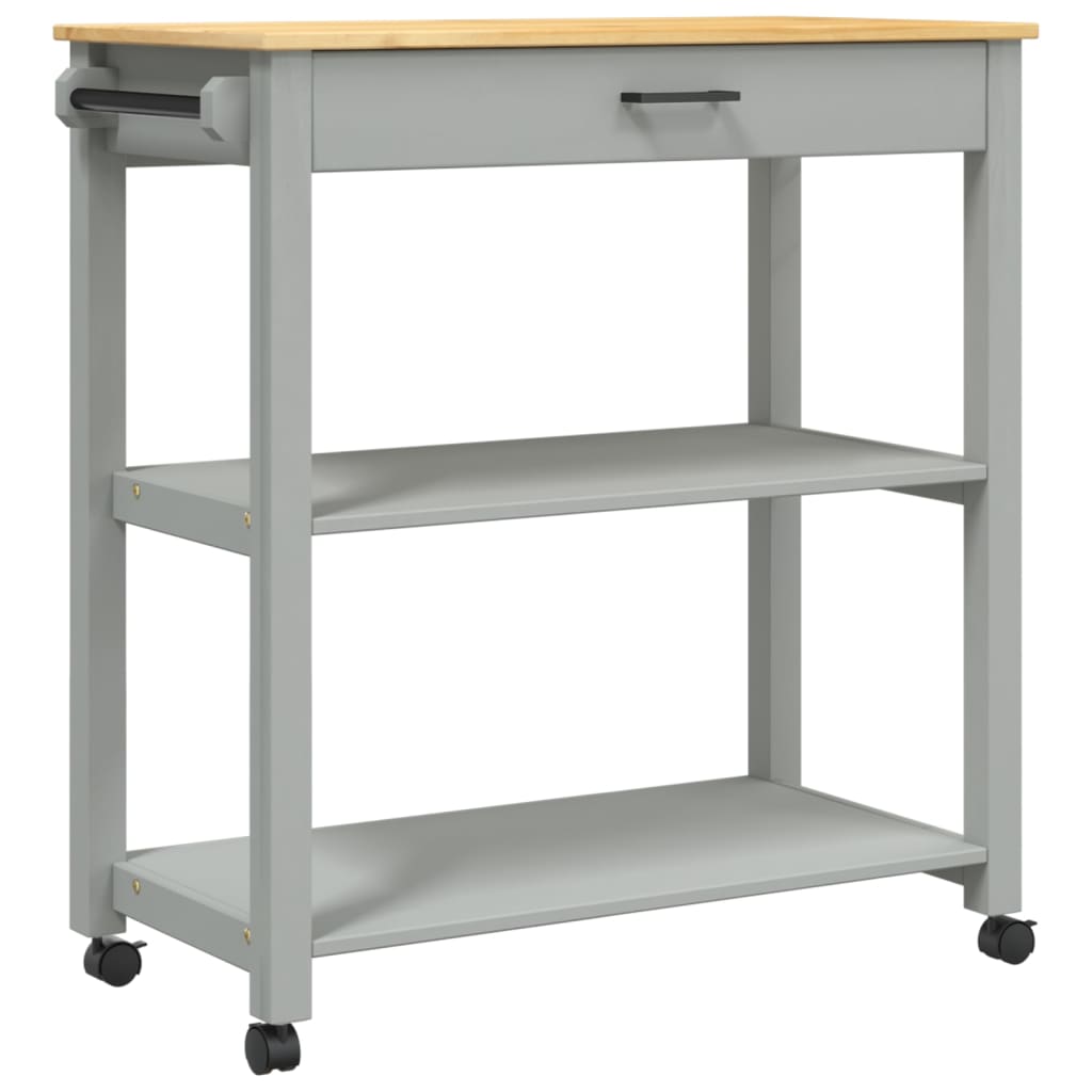 Carrello da Cucina MONZA 84x40x90 cm in Legno Massello di Pino 376104