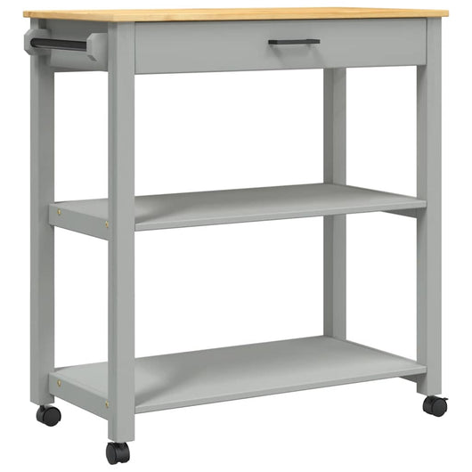 Carrello da Cucina-Scaffale per Cucina MONZA 84x40x88,5 cm in Legno Massello di Pino 255515