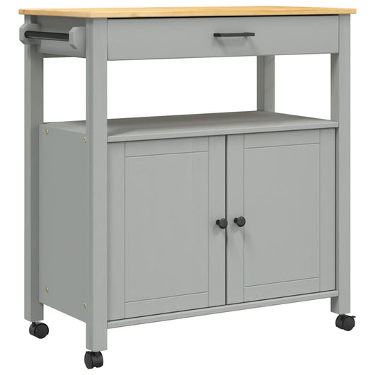 Carrello da Cucina-Scaffale per Cucina MONZA 84x40x88,5 cm in Legno Massello di Pino 670738