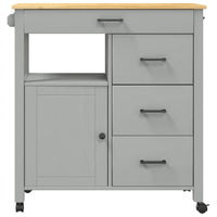 Carrello da Cucina MONZA 84x40x90 cm in Legno Massello di Pino 376110